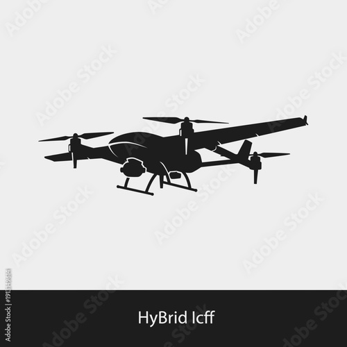 Silhouette of a Hybrid Drone Aircraft.