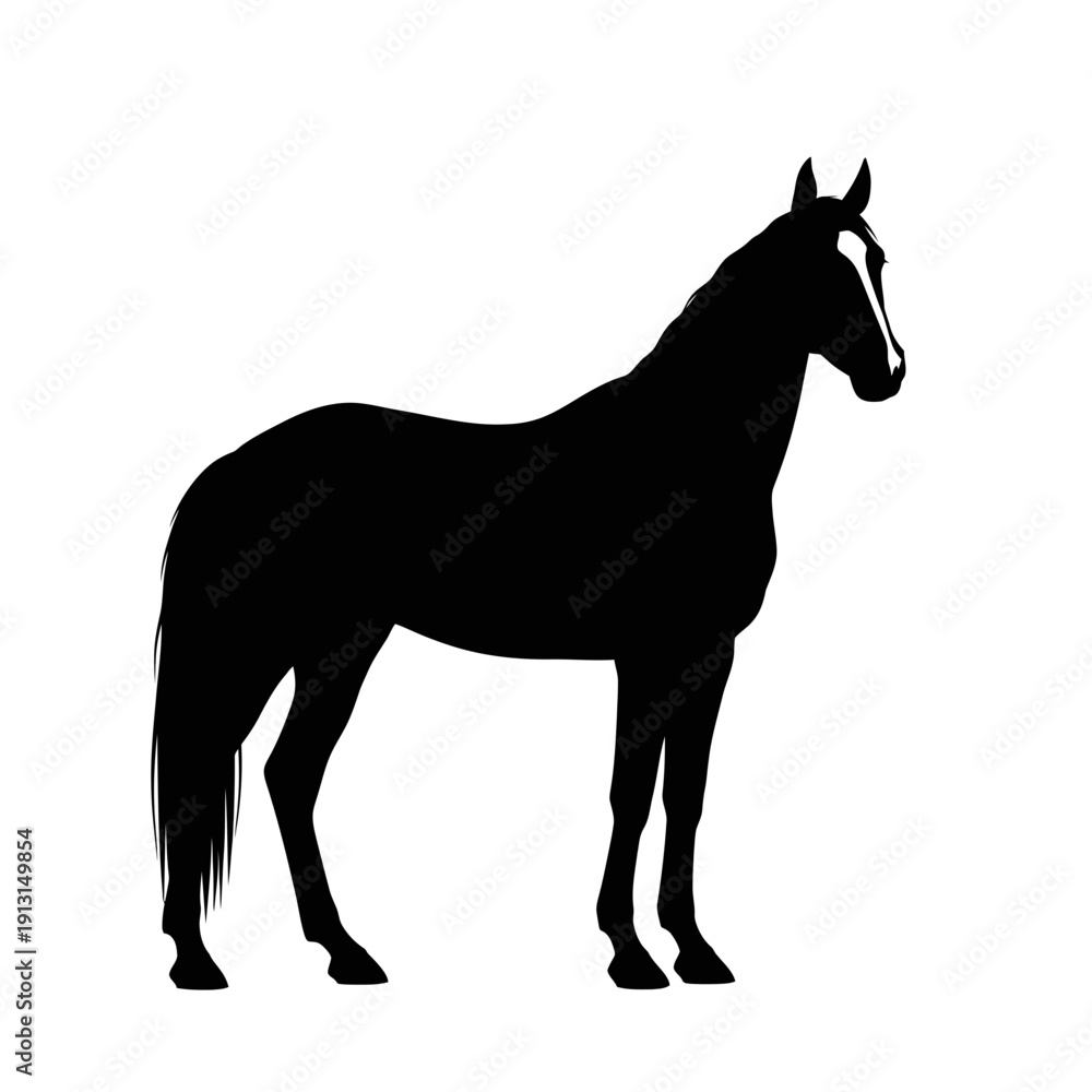 Obraz premium Silhouette of a majestic horse standing proudly.