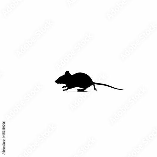 Silhouette of a mouse running.