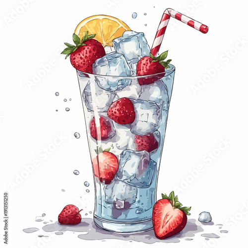 very fresh drink with ice design