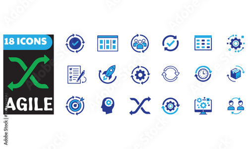 Agile Icons Pack – 18 Professional Sprint & Workflow Vector Icons