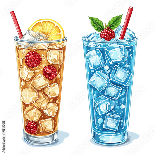 very fresh drink with ice design