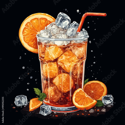 very fresh drink with ice design