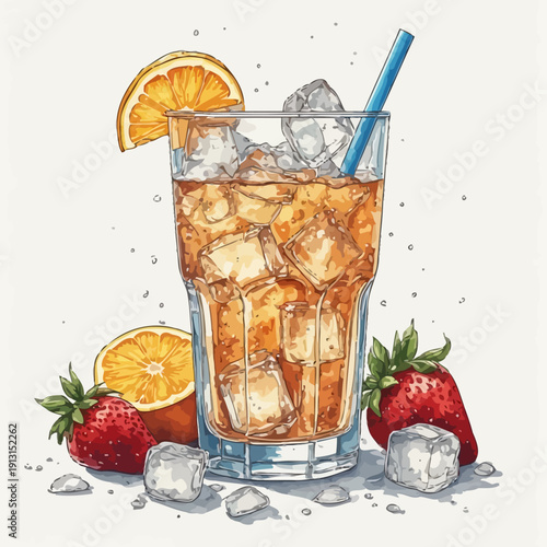 very fresh drink with ice design