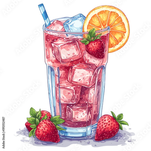 very fresh drink with ice design