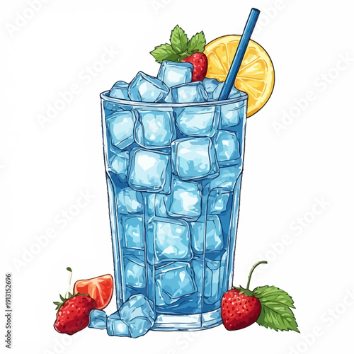 very fresh drink with ice design