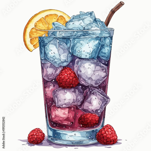 very fresh drink with ice design
