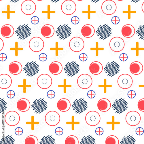 Geometric Abstraction: A captivating geometric pattern composed of vibrant colors and dynamic shapes, creating a visually stimulating and modern design.