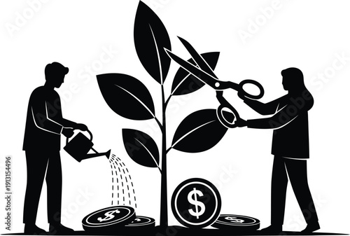 Business professionals nurturing growth with smart financial strategies