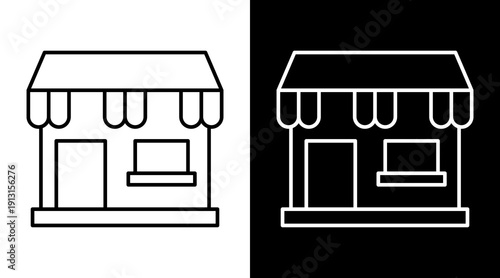 Store White Icon Set Design