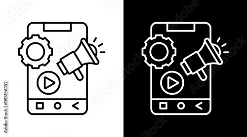 Content Management White Icon Set Design