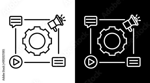 Algorithm White Icon Set Design