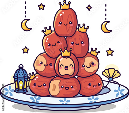Pile of Cute Tumbling Taro Dumplings with Crowns