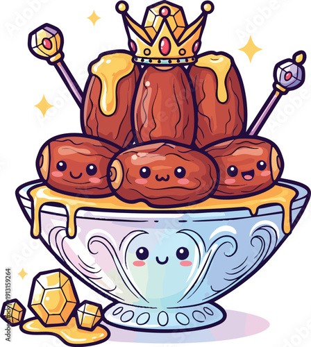 Chibi Hashima Dessert Bowl with Crowned Dango on Sugar Pillar