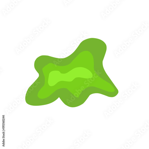 Green cartoon slime. Goo blob splashes, sticky dripping mucus 
