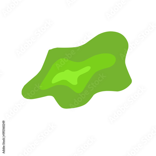 Green cartoon slime. Goo blob splashes, sticky dripping mucus 