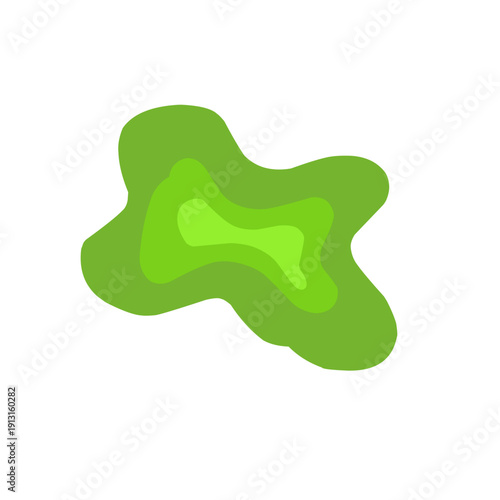 Green cartoon slime. Goo blob splashes, sticky dripping mucus 