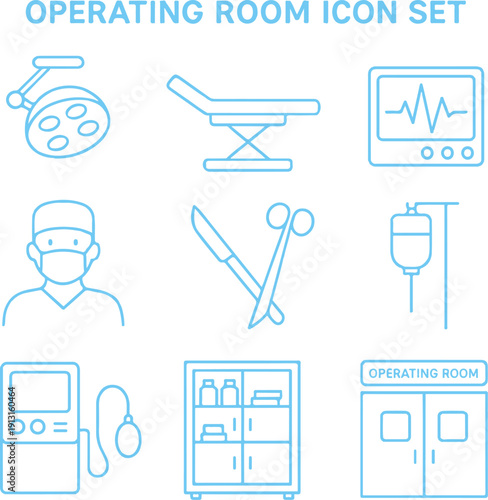 Set of Operating room icons transparent