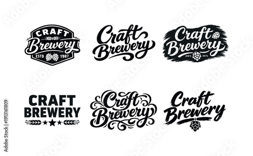 Craft Brewery Lettering. Craft brewery lettering. Set lettering. harmonious lettering variations of the same emblematic concept, each with different artistic