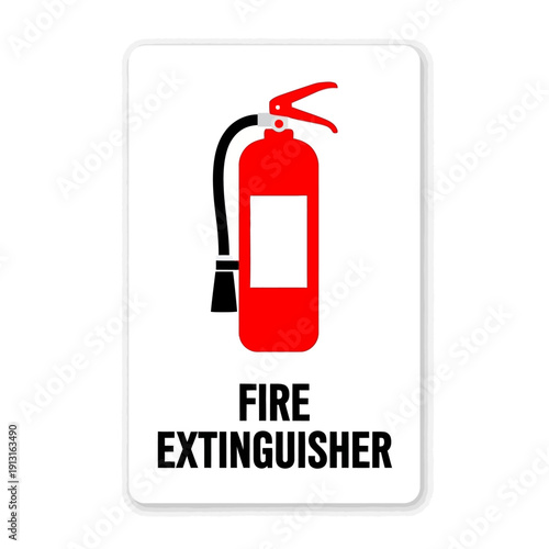 Red Fire Extinguisher Sign Icon - Safety Equipment and Fire Prevention