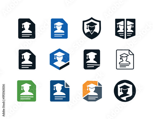 Job Hunting Icons. Job hunting for recent graduates and entry-level positions. Icon set. Set Logo of job hunting for recent graduates and entry-level