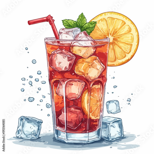 Syrup Drink With Ice Design