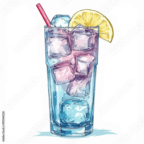 Syrup Drink With Ice Design