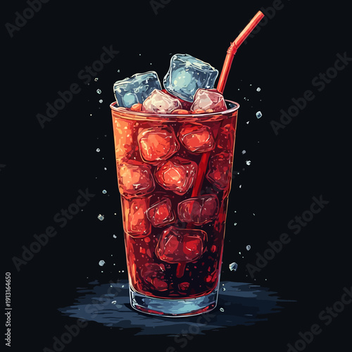 Syrup Drink With Ice Design