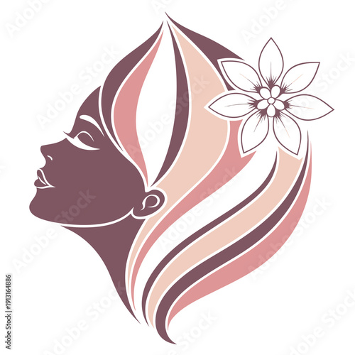 Elegant logo design featuring a stylized woman s face representing beauty wellness and a luxurious spa experience for modern brands