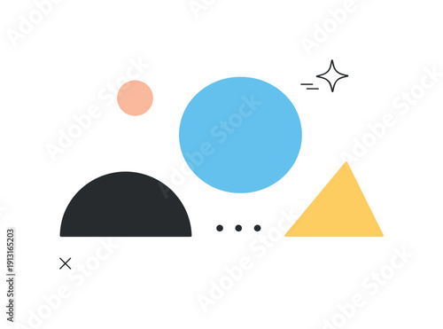 Minimalist Geometric Composition. Minimal geometric shapes composition. A few carefully placed shapes create visual balance and quiet tension, emphasizing