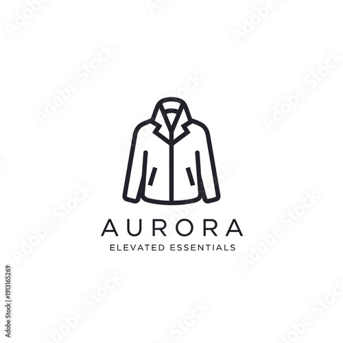 Simple Line Drawing of Hooded Jacket.