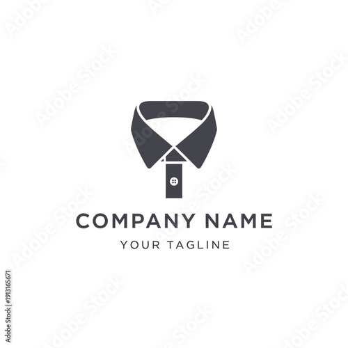 Black Shirt Collar Logo Design Element.
