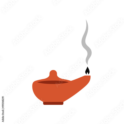 Aladdin's Magic Lamp with Smoke and Fire