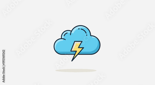 Lightning Bolt Cloud Storm Weather Icon.