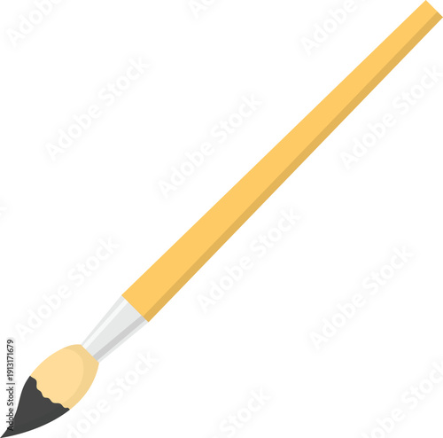 Paint Brush Flat Illustration. Clean Icon Design Element on Isolated White Background