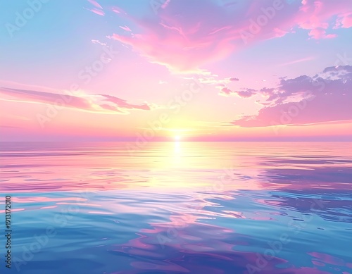 Pastel sunset over calm water