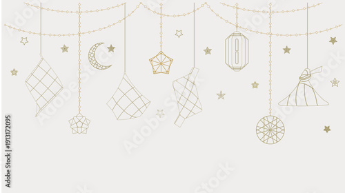 ketupat food for ramadan and ied mubarak background