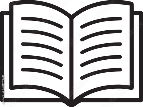 Open magazine or journal icon for educational reading and literary publications