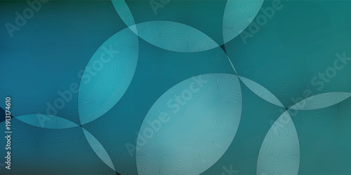 Abstract Teal Blue Background with Overlapping Translucent Circles.