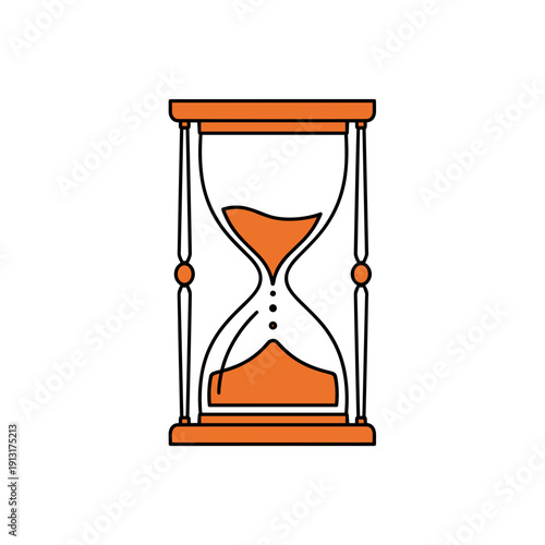 Elegant retro hourglass icon, time management and deadline concept, two color flat vector isolated on white