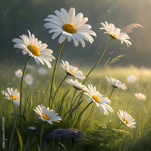 collection of realistic daisies