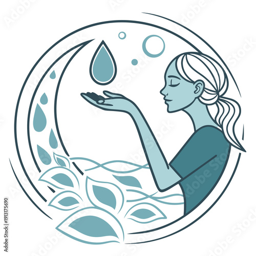 Serene spa logo featuring flowing lines and a calming color palette symbolizing relaxation wellness and rejuvenation for modern businesses