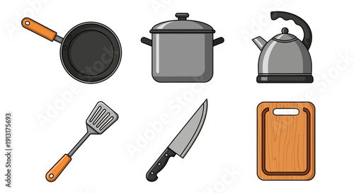 Kitchen Utensils and Appliances Set.