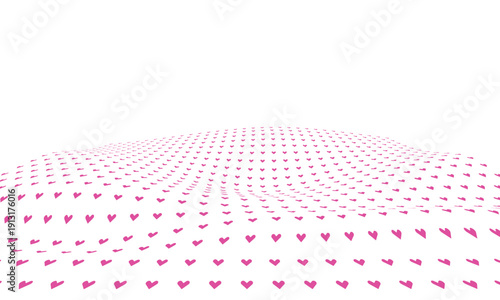 A mesmerizing pattern of numerous small purple arrows pointing downwards in a wavy formation (EPS vector)