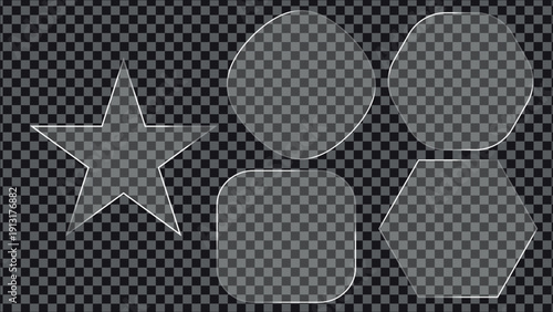 Realistic Transparent Glass Shapes Vector Collection