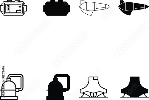Industrial Machinery and Vehicle Icons