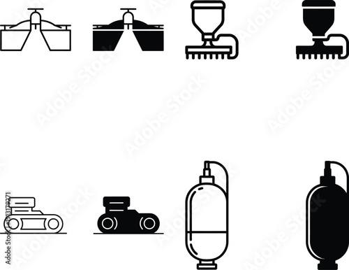 Lawn Care and Gardening Tools Icons