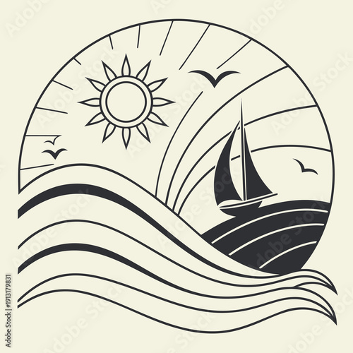 Elegant and serene logo design for a luxurious resort and spa incorporating natural elements and a calming aesthetic