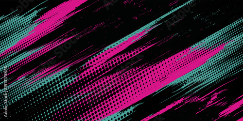 Car sticker wrap banner abstract sporty lines pink blue greenish grunge color combination brush storm thunder modern pattern racing motorsport. eps10.