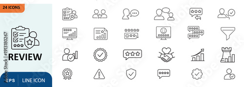 Collection of business and review icons